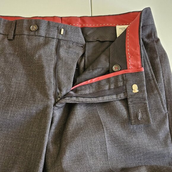 Ted Baker No Ordinary Joe Joey Pant 32R Wool Flat Front Dress Union Made Preppy - Picture 10 of 16